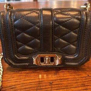 Rebecca Minkoff Love Crossbody Black Quilted Leather Small Bag